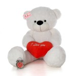 Grabadeal Fat Teddy Bear holding I Love You Heart (White) - 150 cm